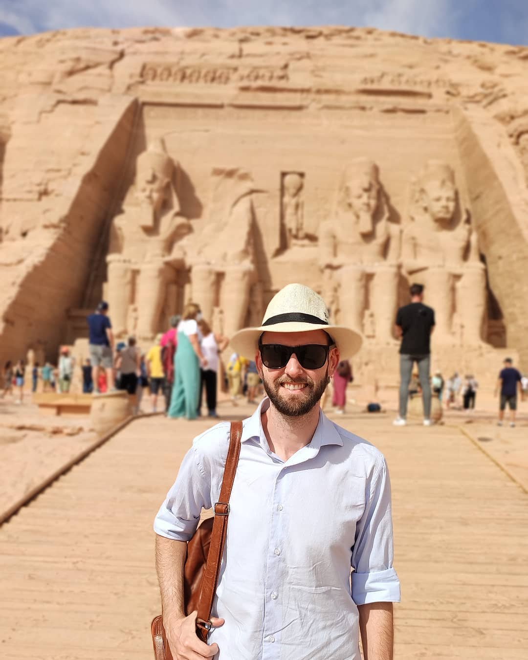 Templo de Ramsés II e Templo da Rainha Nefertari em Abu Simbel, no sul do Egito, quase fronteira